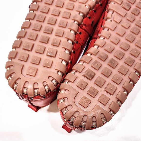 Spring Step Fusaro Flat Red Leather Cut Outs Slip-On Loafers Women’s 42 EU 11 US - Picture 9 of 11